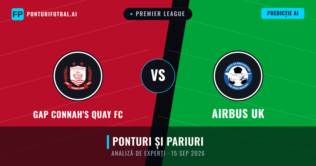 GAP Connah's Quay FC vs Airbus UK — pronostic și avancronică meci