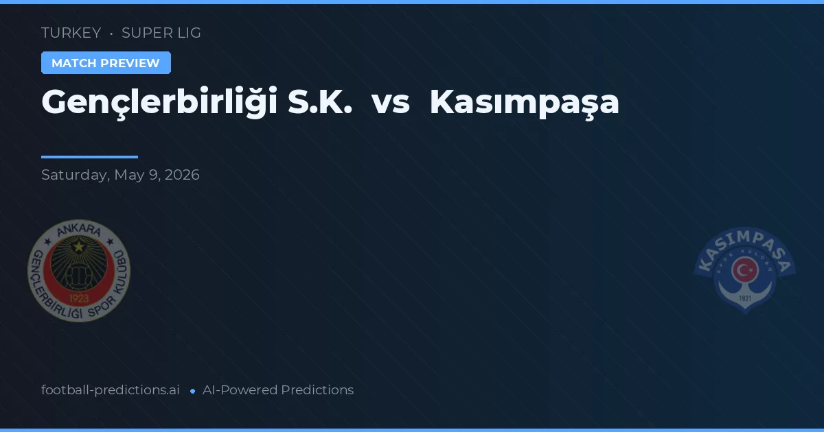 Gençlerbirliği vs Kasımpaşa — pronostic și avancronică meci