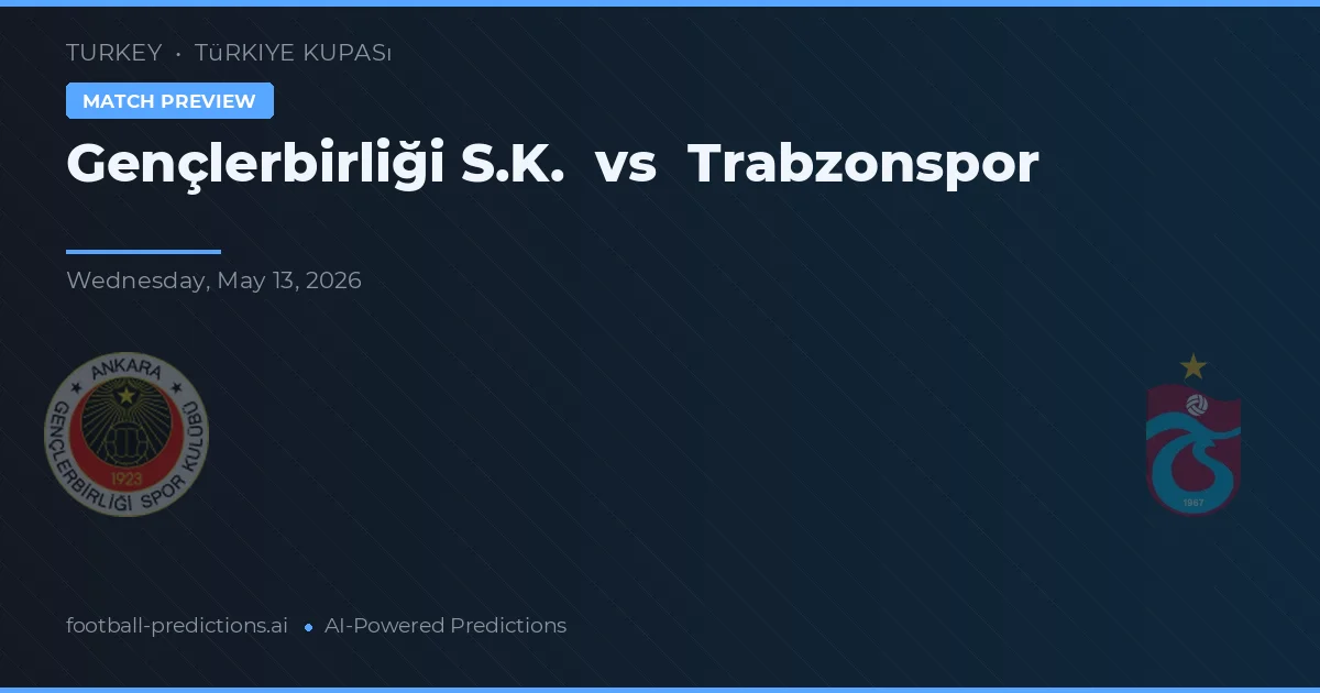 Gençlerbirliği vs Trabzonspor — pronostic și avancronică meci