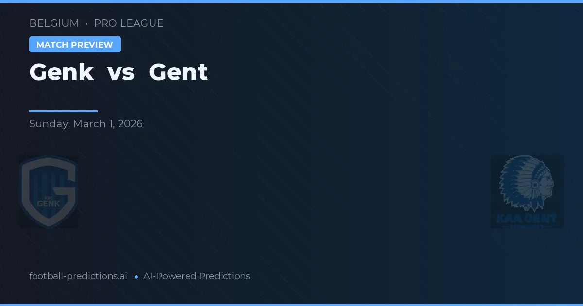 Genk vs Gent — pronostic și avancronică meci