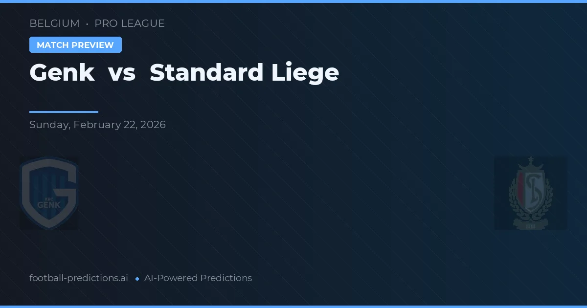 Genk vs Standard Liege — pronostic și avancronică meci