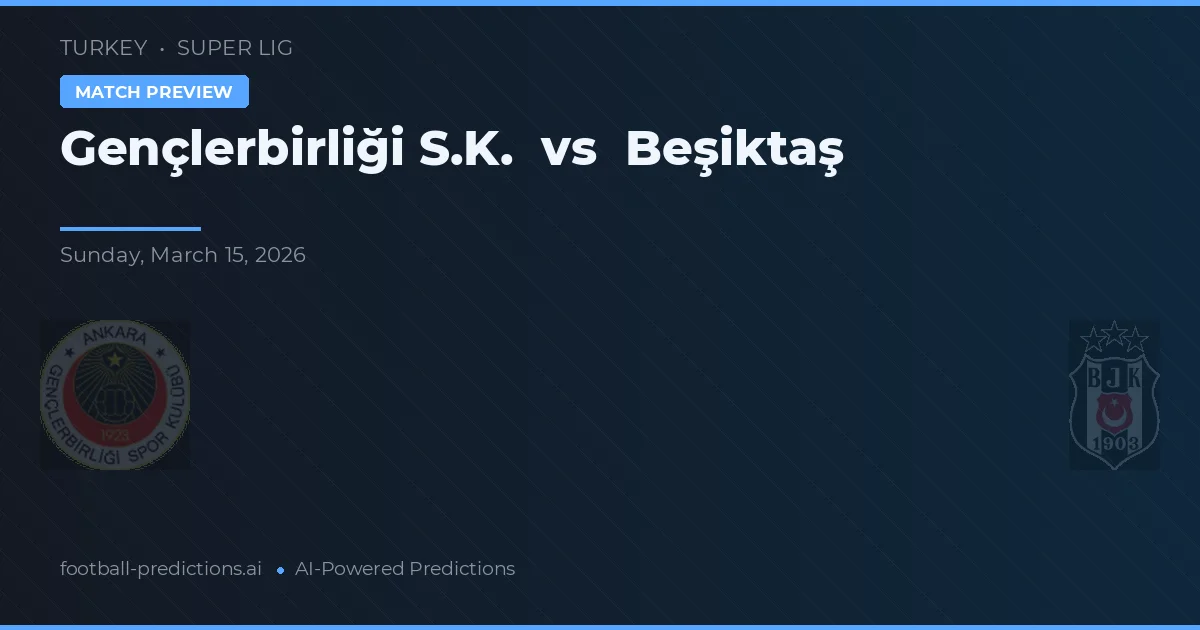 Gençlerbirliği vs Beşiktaş — pronostic și avancronică meci