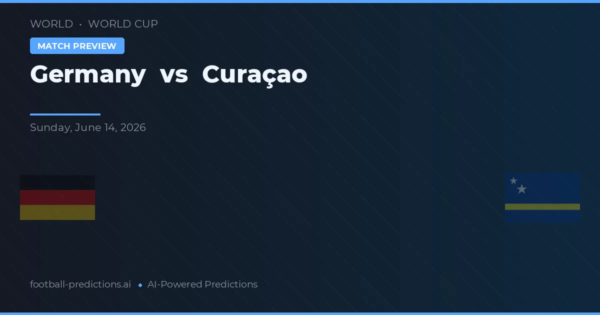 Germania vs Curaçao — pronostic și avancronică meci