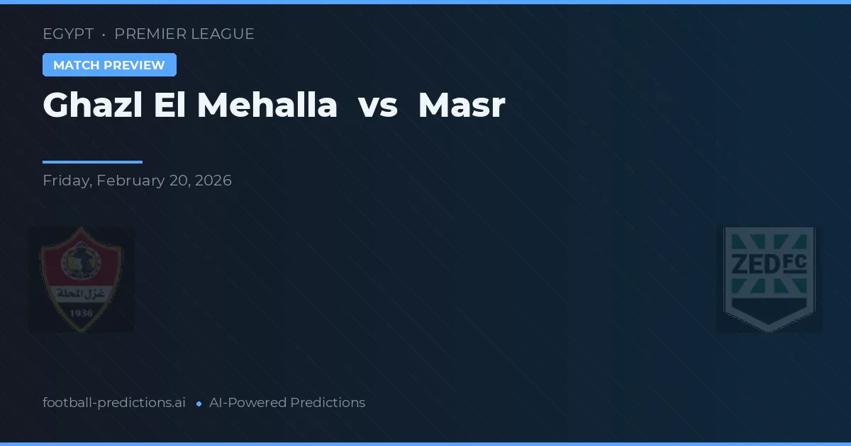 Ghazl El Mehalla vs Masr — pronostic și avancronică meci