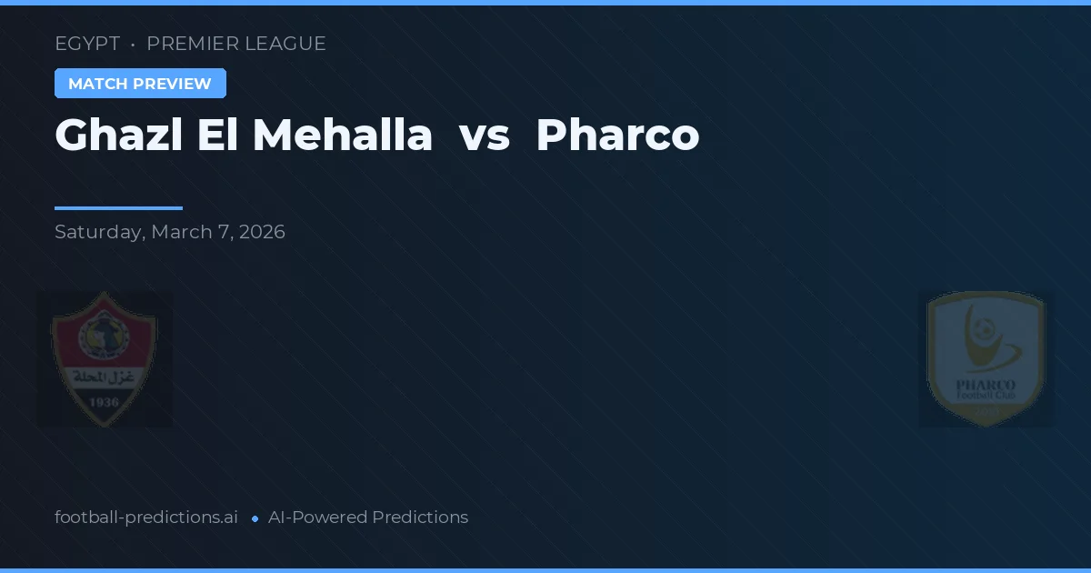 Ghazl El Mehalla vs Pharco — pronostic și avancronică meci