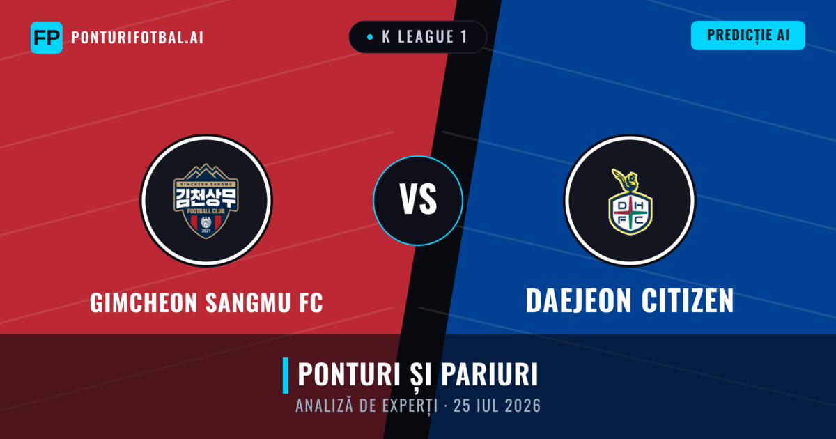 Gimcheon Sangmu FC vs Daejeon Citizen — pronostic și avancronică meci