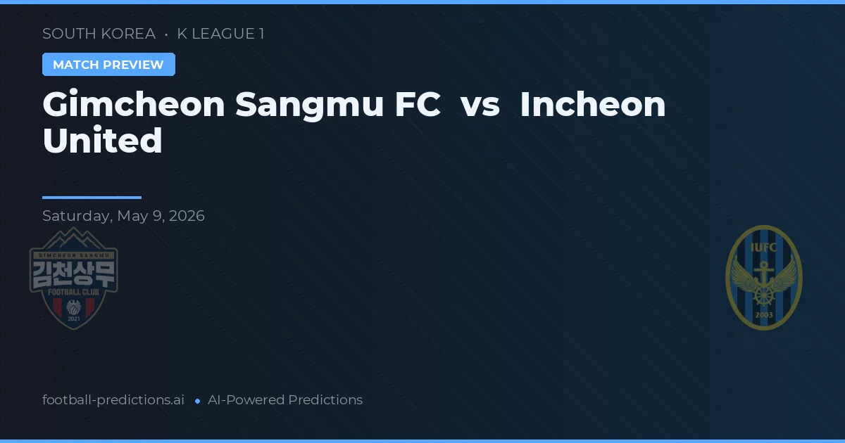 Gimcheon Sangmu FC vs Incheon United — pronostic și avancronică meci
