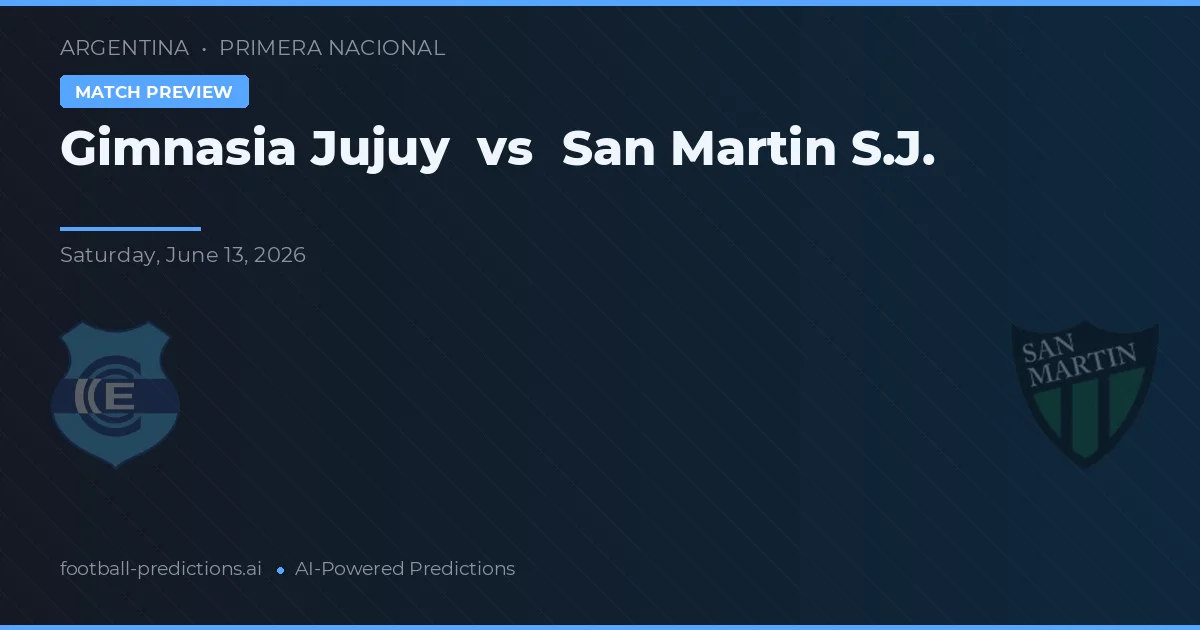 Gimnasia Jujuy vs San Martín SJ — pronostic și avancronică meci