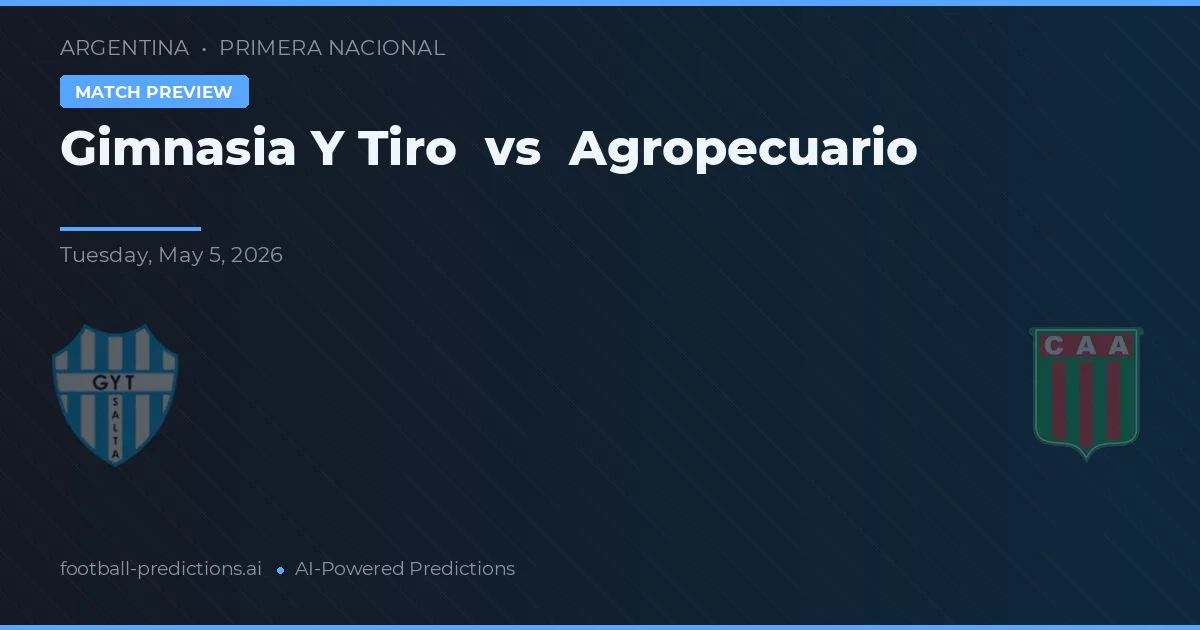 Gimnasia y Tiro vs Agropecuario — pronostic și avancronică meci