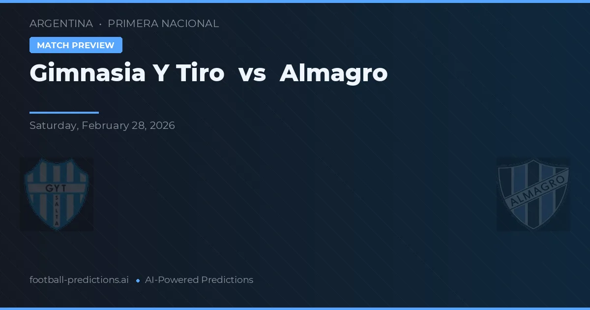Gimnasia y Tiro vs Almagro — pronostic și avancronică meci