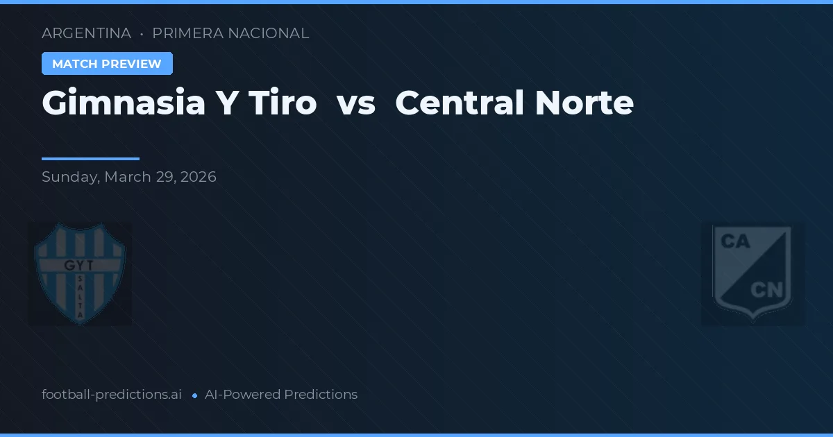 Gimnasia y Tiro vs Central Norte — pronostic și avancronică meci