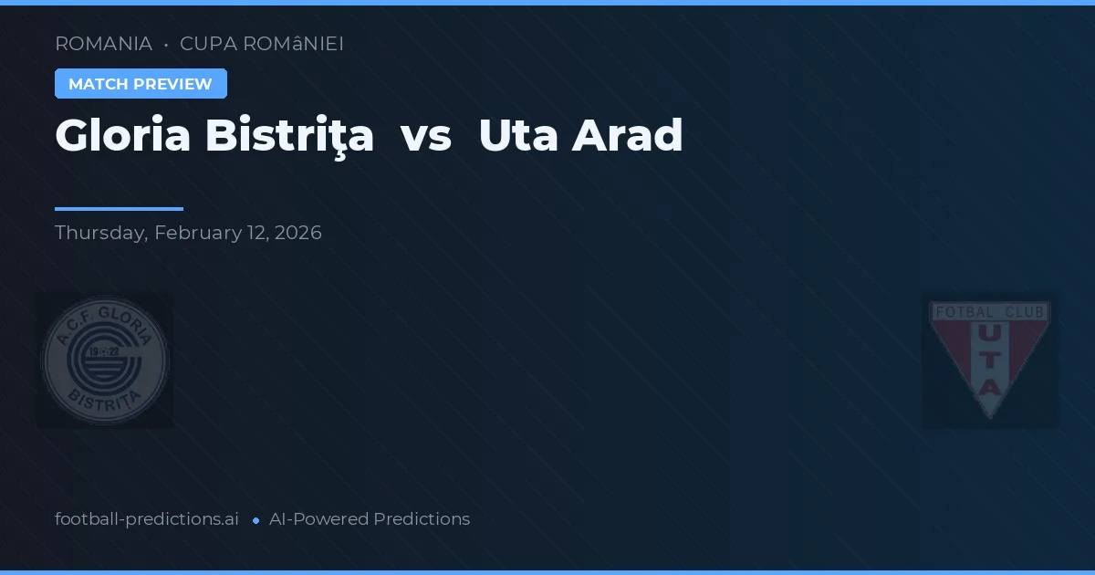 Gloria Bistrița vs UTA Arad — pronostic și avancronică meci