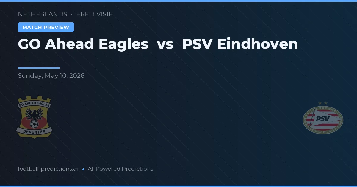 GO Ahead Eagles vs PSV Eindhoven — pronostic și avancronică meci