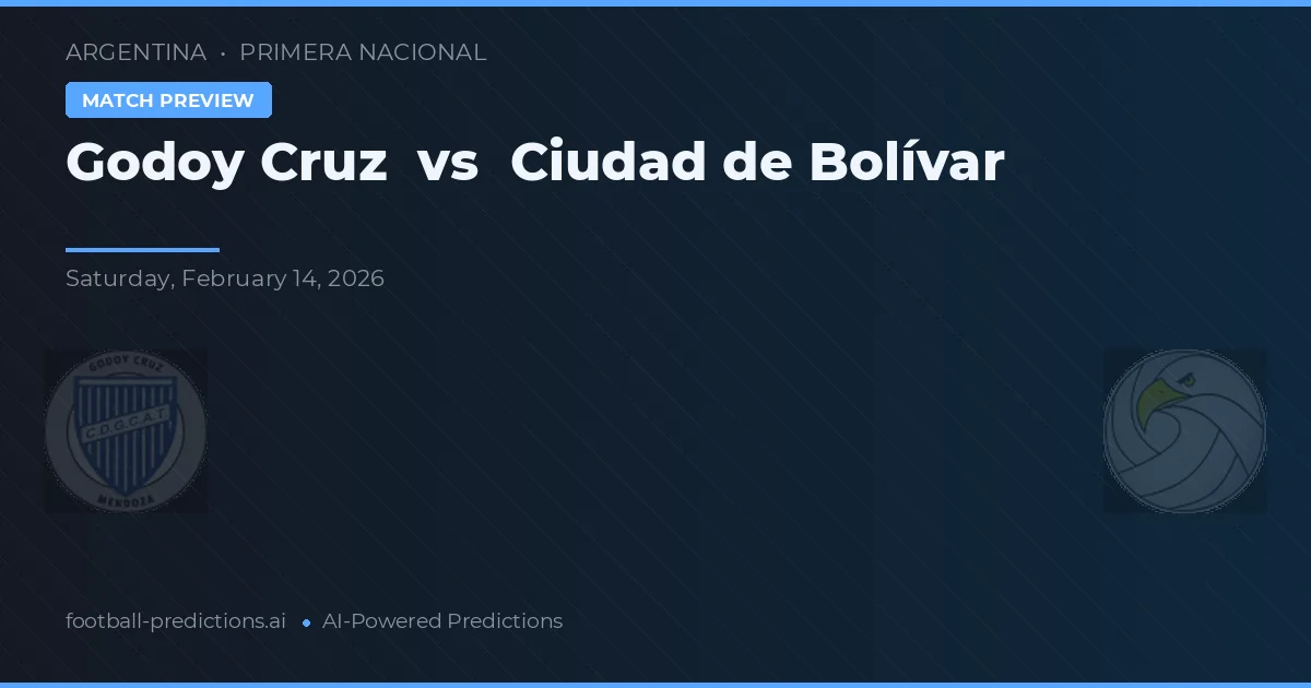 Godoy Cruz vs Ciudad de Bolívar — pronostic și avancronică meci