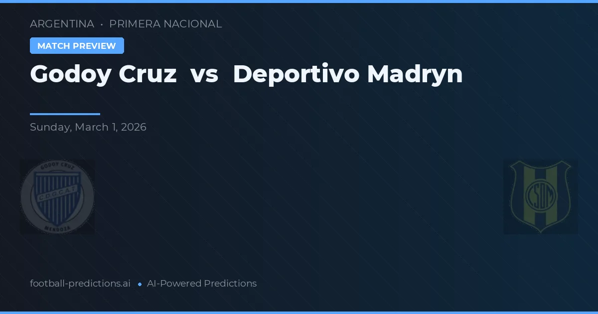 Godoy Cruz vs Deportivo Madryn — pronostic și avancronică meci