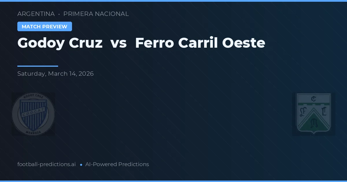 Godoy Cruz vs Ferro Carril Oeste — pronostic și avancronică meci