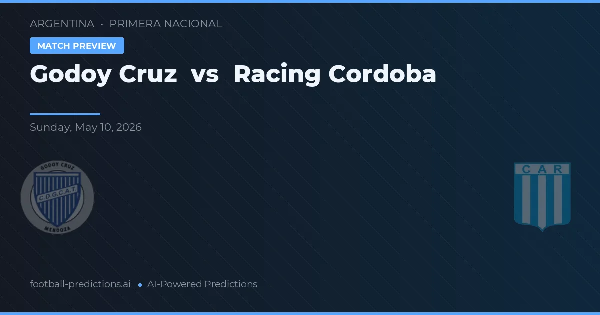 Godoy Cruz vs Racing de Córdoba — pronostic și avancronică meci