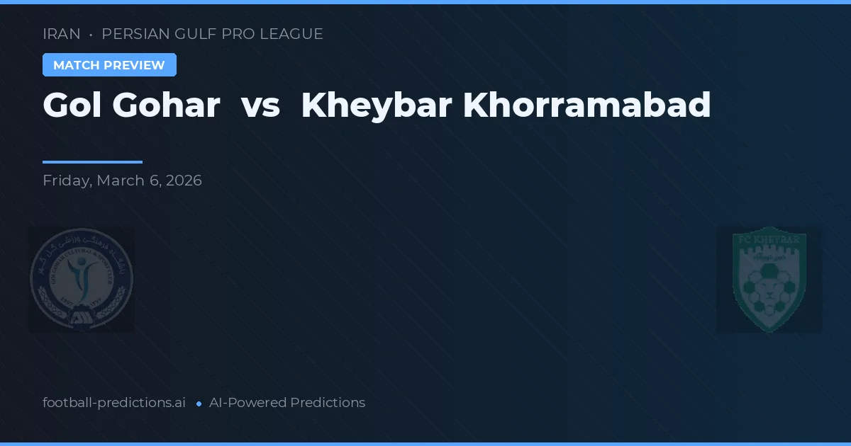 Gol Gohar vs Kheybar Khoramabad — pronostic și avancronică meci