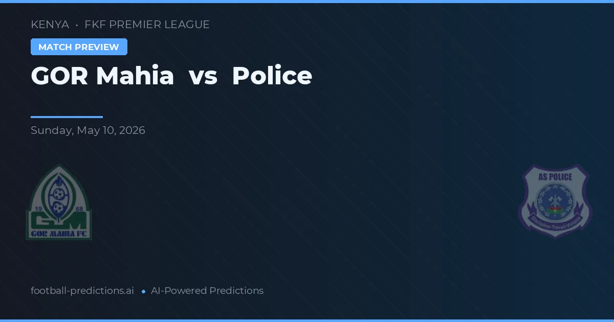 GOR Mahia vs Poliția — pronostic și avancronică meci