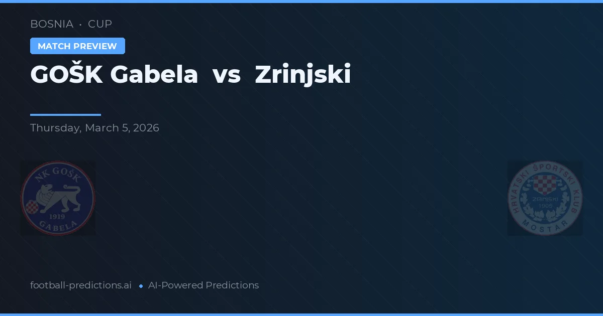 GOŠK Gabela vs Zrinjski — pronostic și avancronică meci
