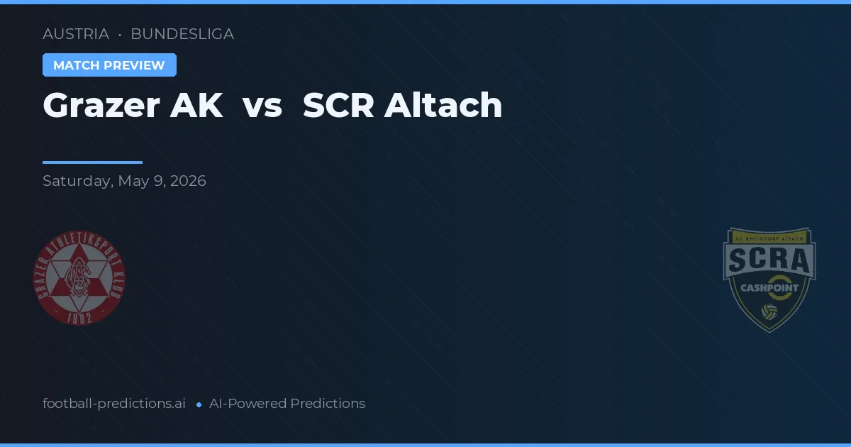 Grazer AK vs SCR Altach — pronostic și avancronică meci