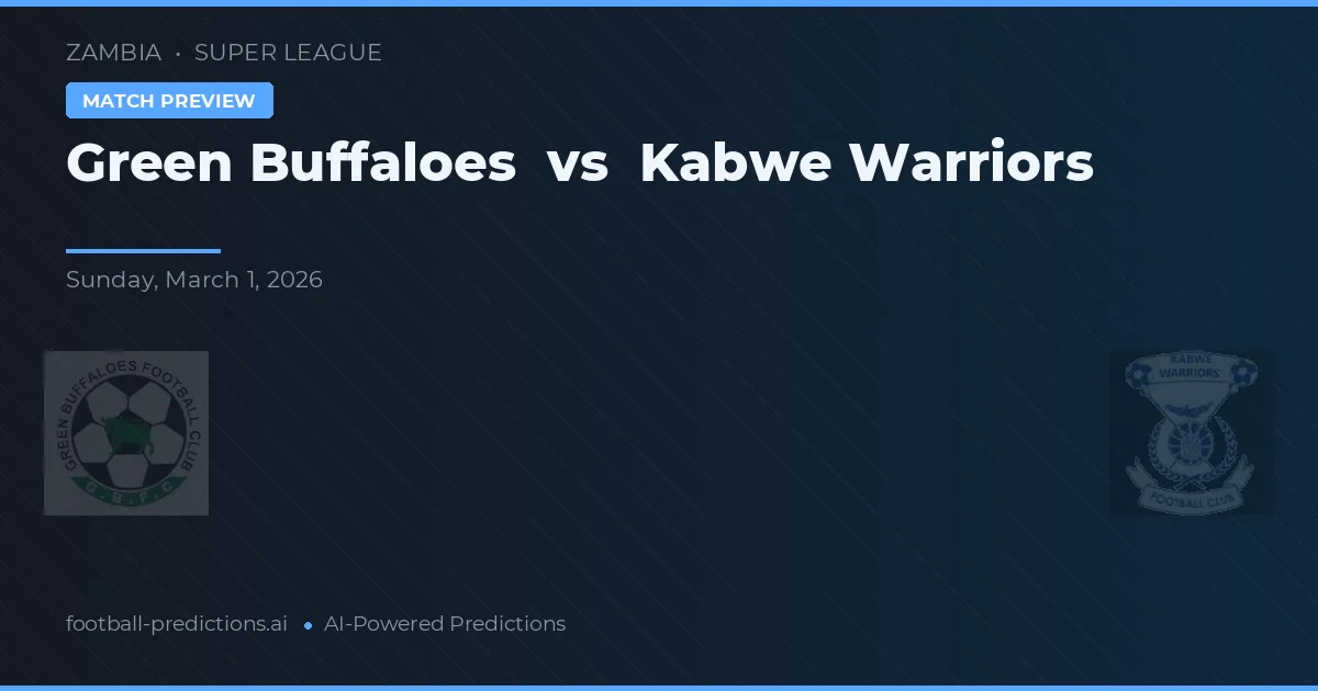 Buffalo Green vs Kabwe Warriors — pronostic și avancronică meci