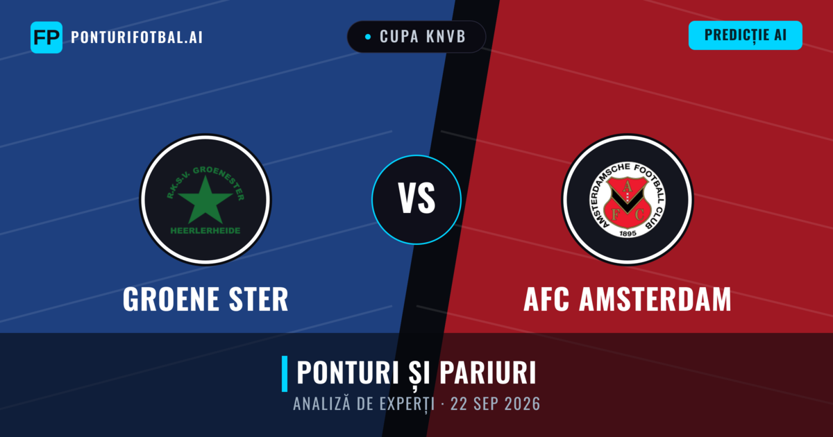 Groene Ster vs AFC Amsterdam — pronostic și avancronică meci