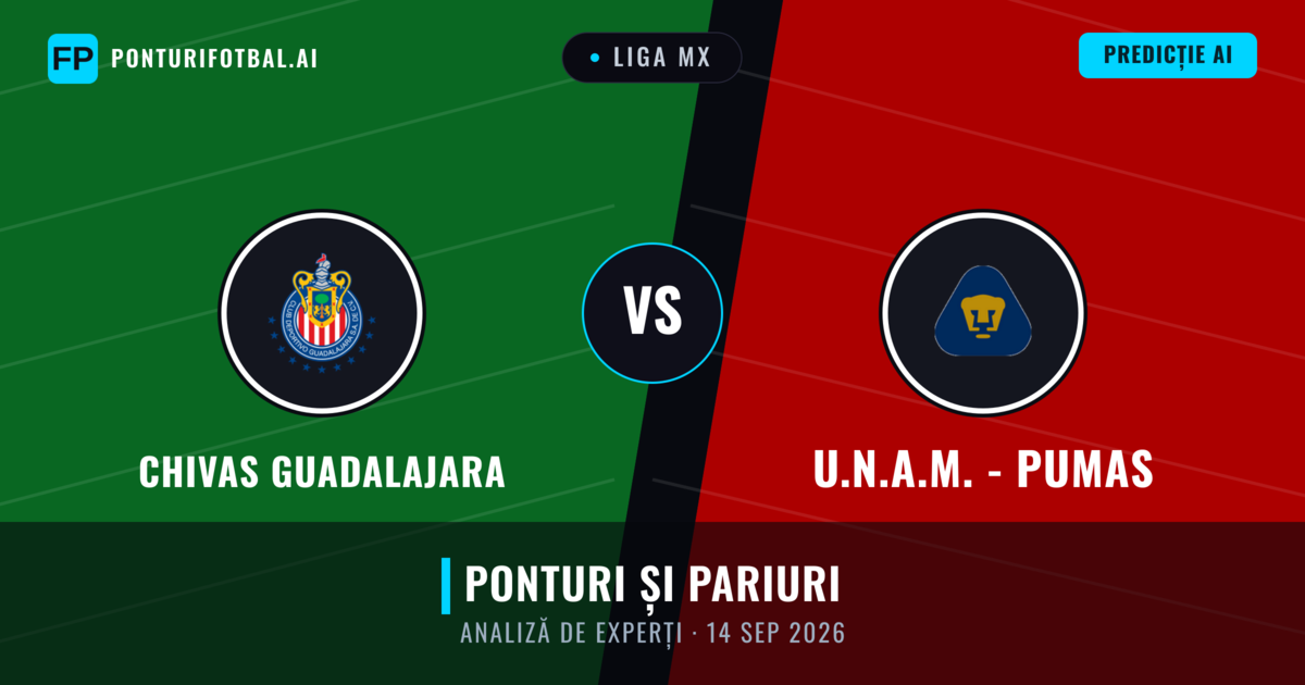 Chivas Guadalajara vs U.N.A.M. - Pumas — pronostic și avancronică meci