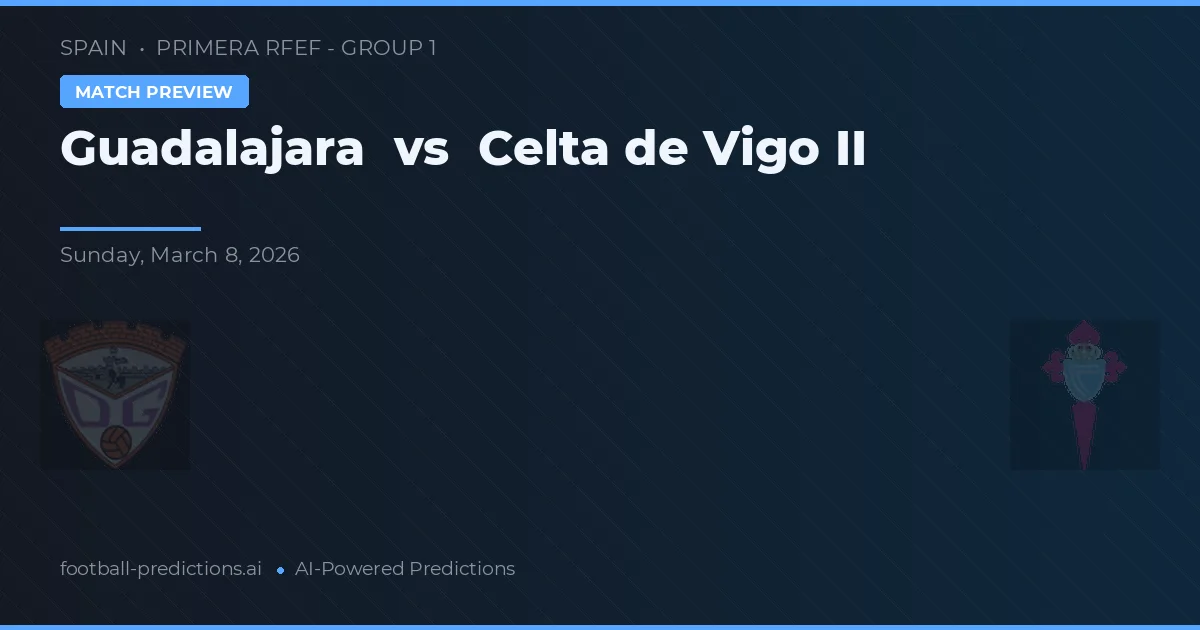 Guadalajara vs Celta de Vigo II — pronostic și avancronică meci