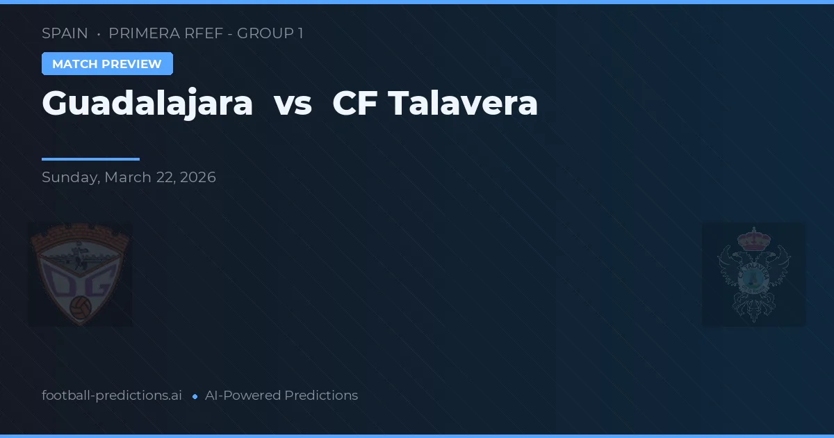 Guadalajara vs CF Talavera — pronostic și avancronică meci