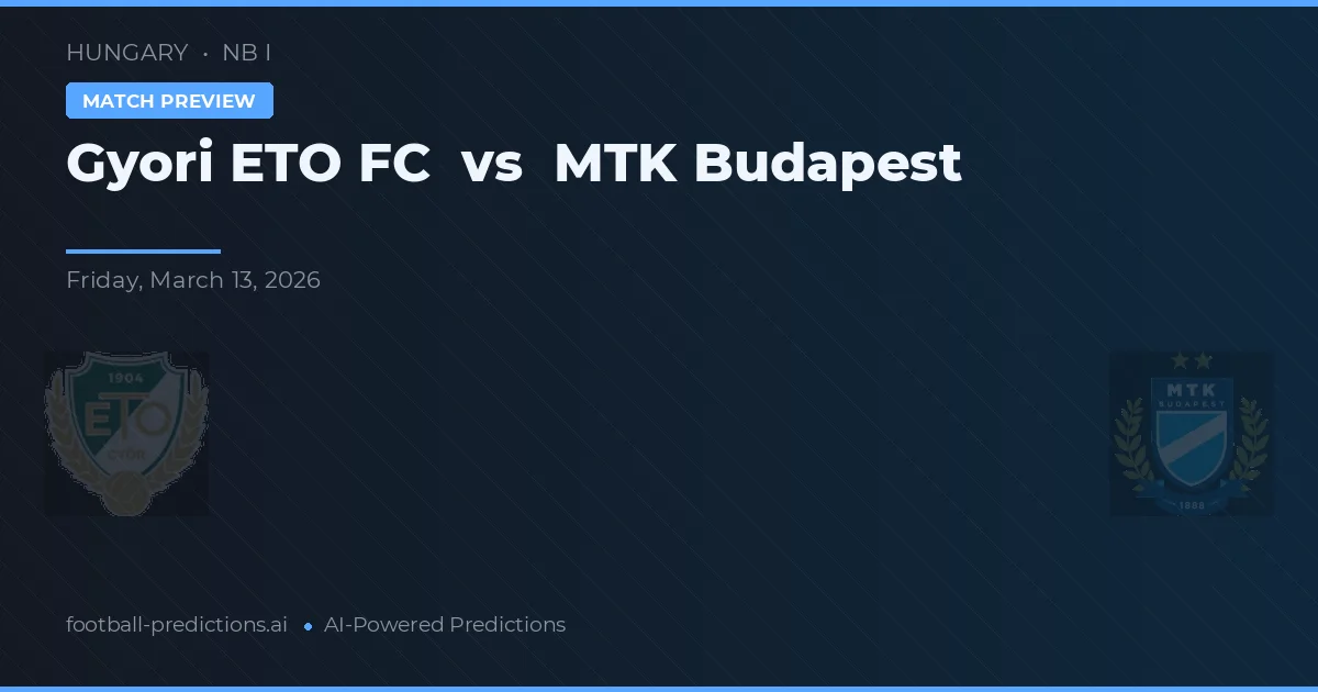 Győri ETO FC vs MTK Budapest — pronostic și avancronică meci