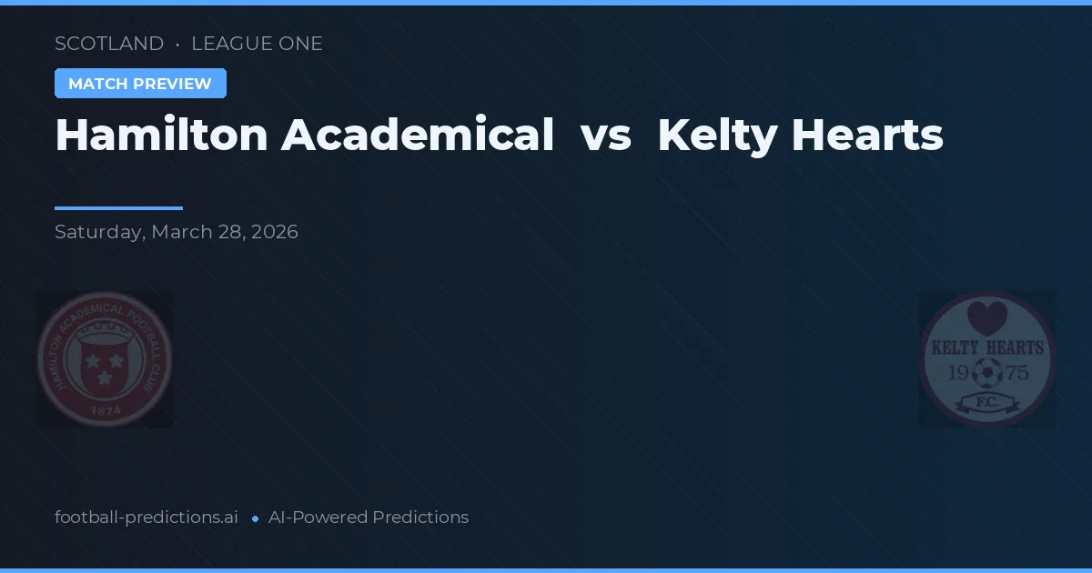 Hamilton Academical vs Kelty Hearts — pronostic și avancronică meci