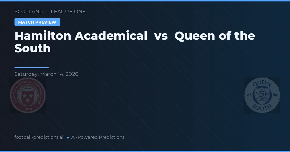 Hamilton Academical vs Queen of the South — pronostic și avancronică meci