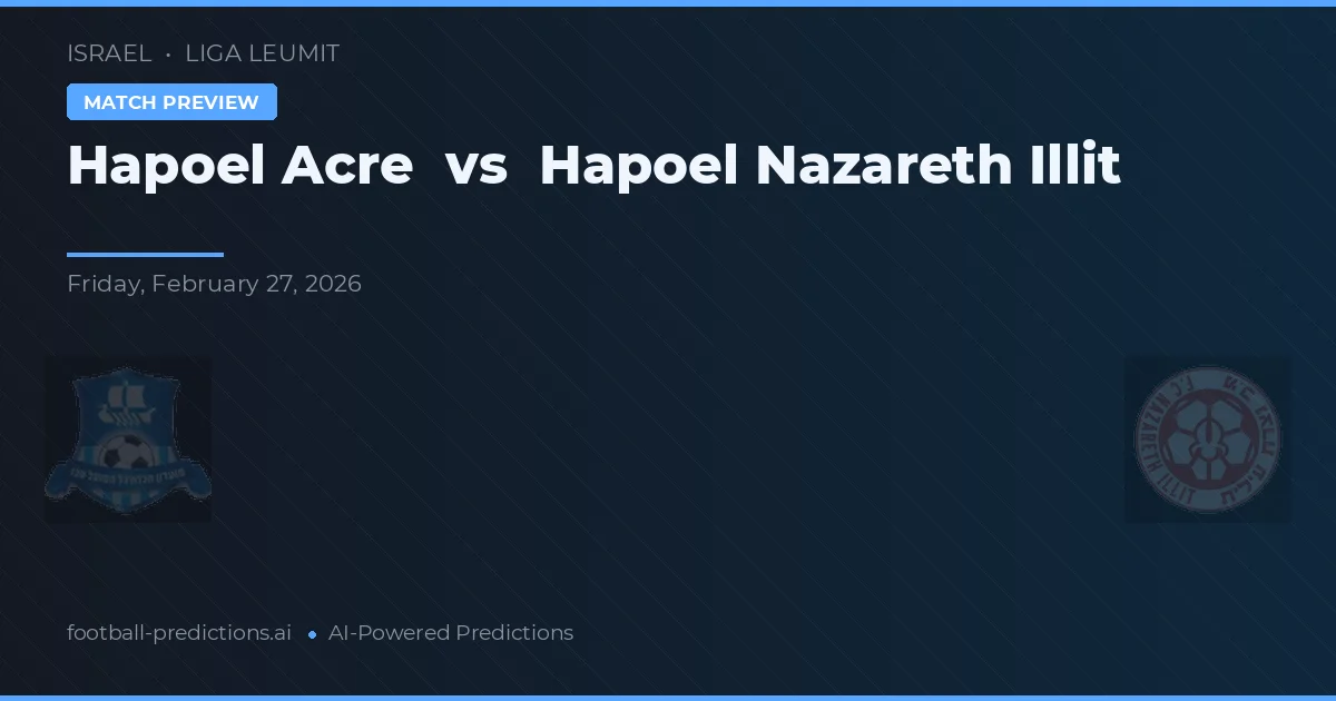 Hapoel Acre vs Hapoel Nazareth Illit — pronostic și avancronică meci