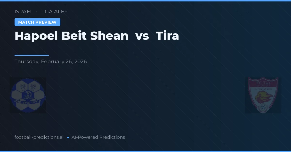 Hapoel Beit Shean vs Tira — pronostic și avancronică meci