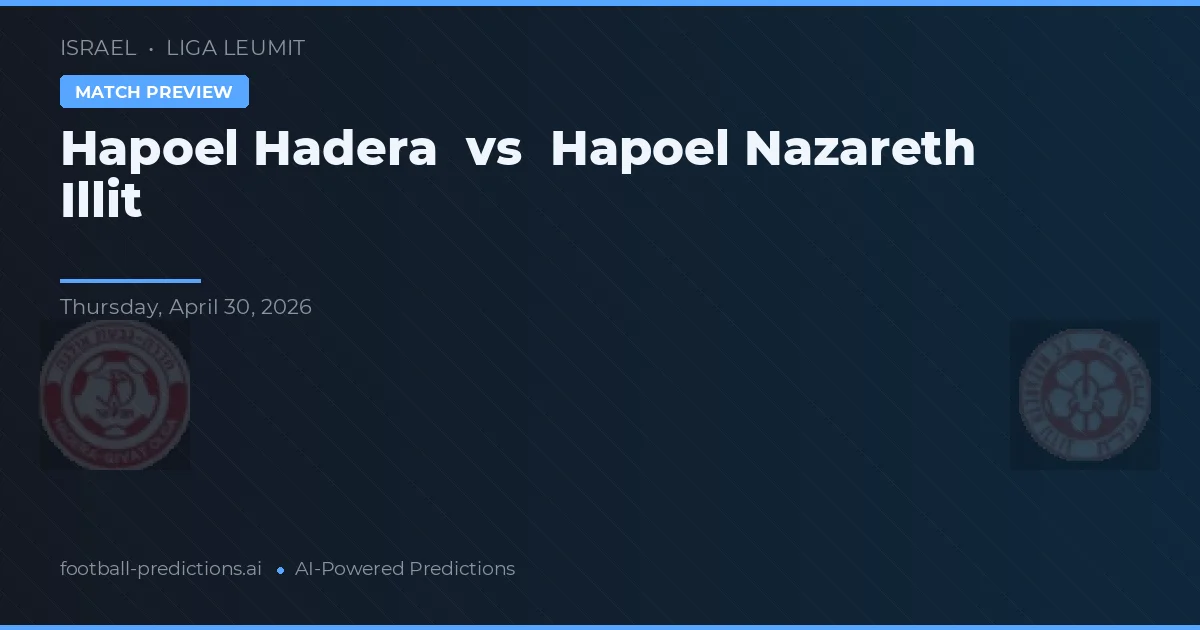 Hapoel Nazareth Illit vs Hapoel Hadera — pronostic și avancronică meci