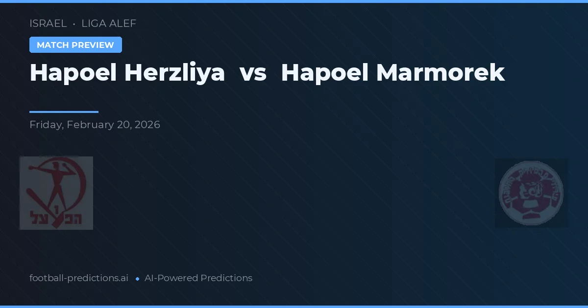 Hapoel Herzliya vs Hapoel Marmorek — pronostic și avancronică meci