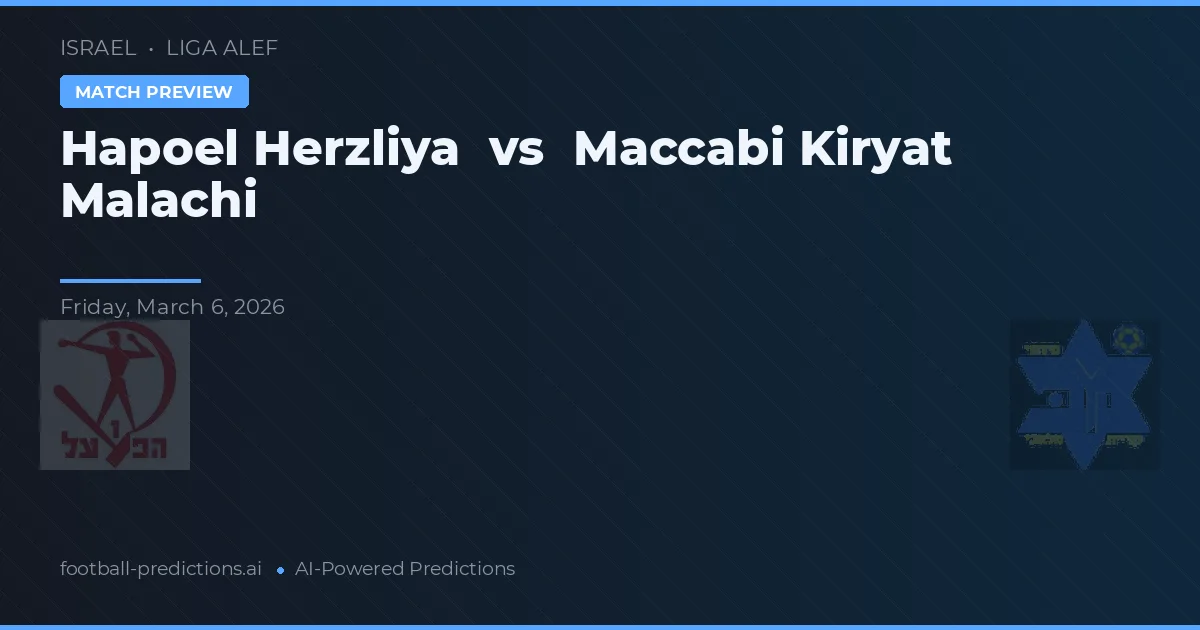 Hapoel Herzliya vs Maccabi Kiryat Malachi — pronostic și avancronică meci