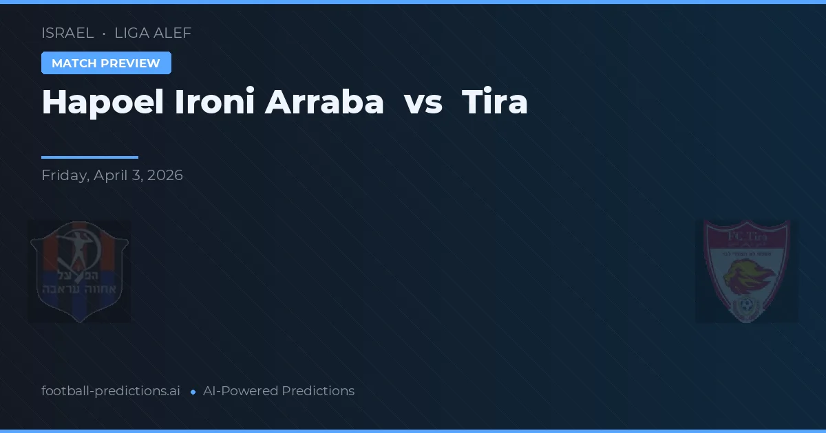 Hapoel Ironi Arraba vs Tira — pronostic și avancronică meci