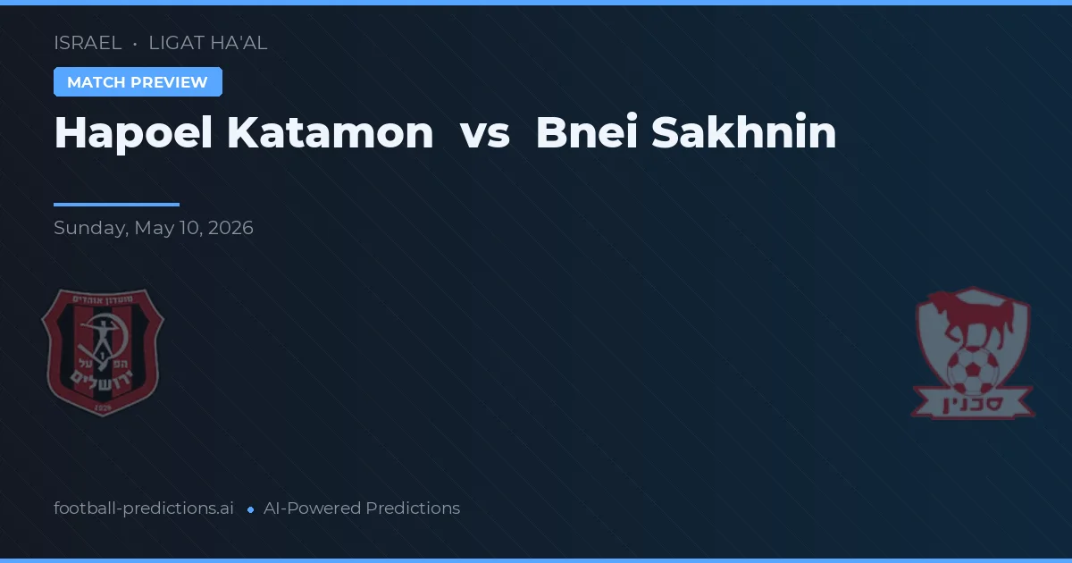 Hapoel Katamon vs Bnei Sakhnin — pronostic și avancronică meci
