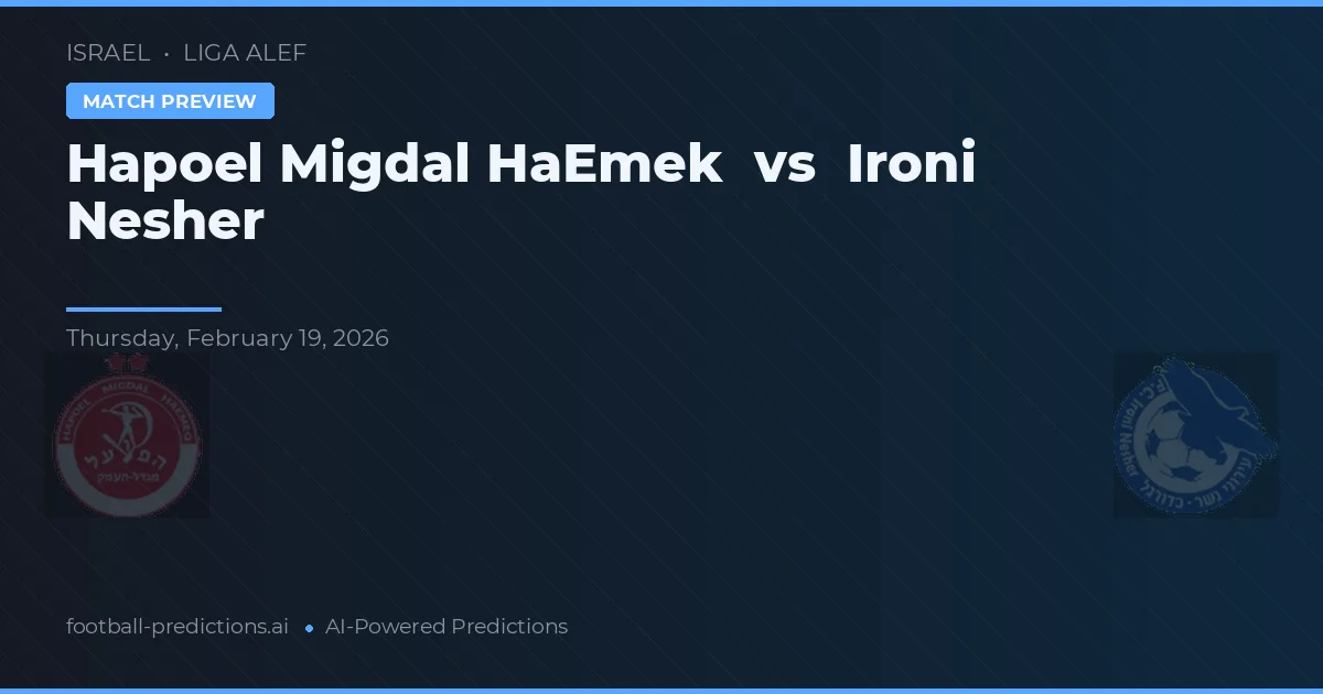 Hapoel Migdal HaEmek vs Ironi Nesher — pronostic și avancronică meci