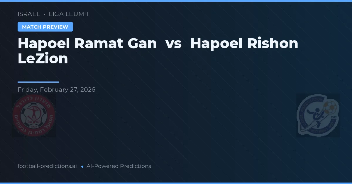 Hapoel Ramat Gan vs Hapoel Rishon LeZion — pronostic și avancronică meci