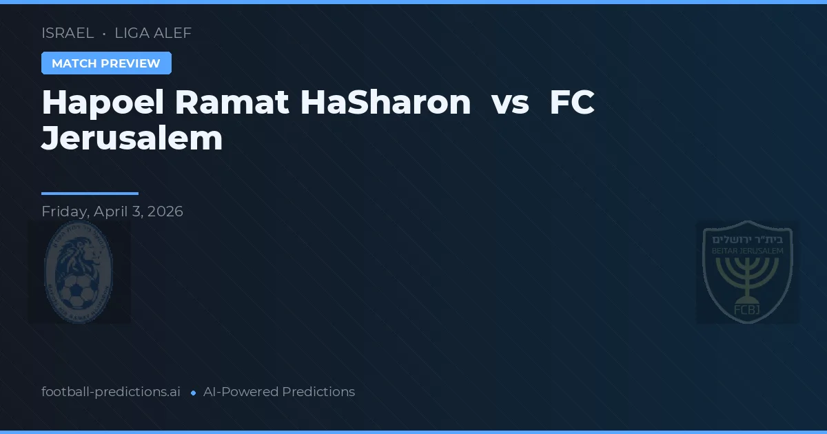 Hapoel Ramat HaSharon vs FC Ierusalim — pronostic și avancronică meci