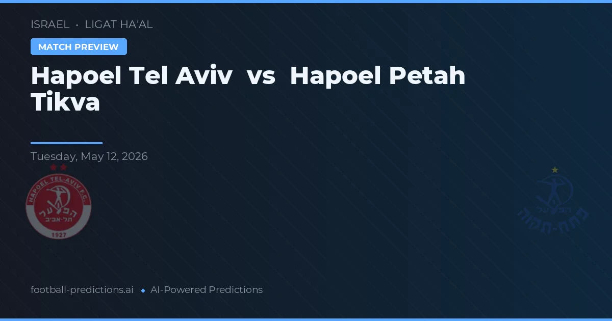 Hapoel Tel Aviv vs Hapoel Petah Tikva — pronostic și avancronică meci
