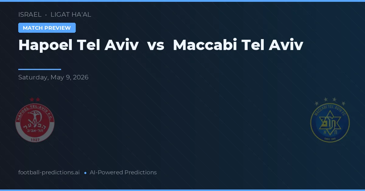 Hapoel Tel Aviv vs Maccabi Tel Aviv — pronostic și avancronică meci