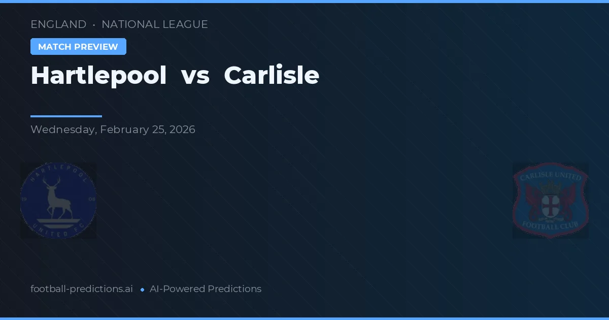 Hartlepool vs Carlisle — pronostic și avancronică meci