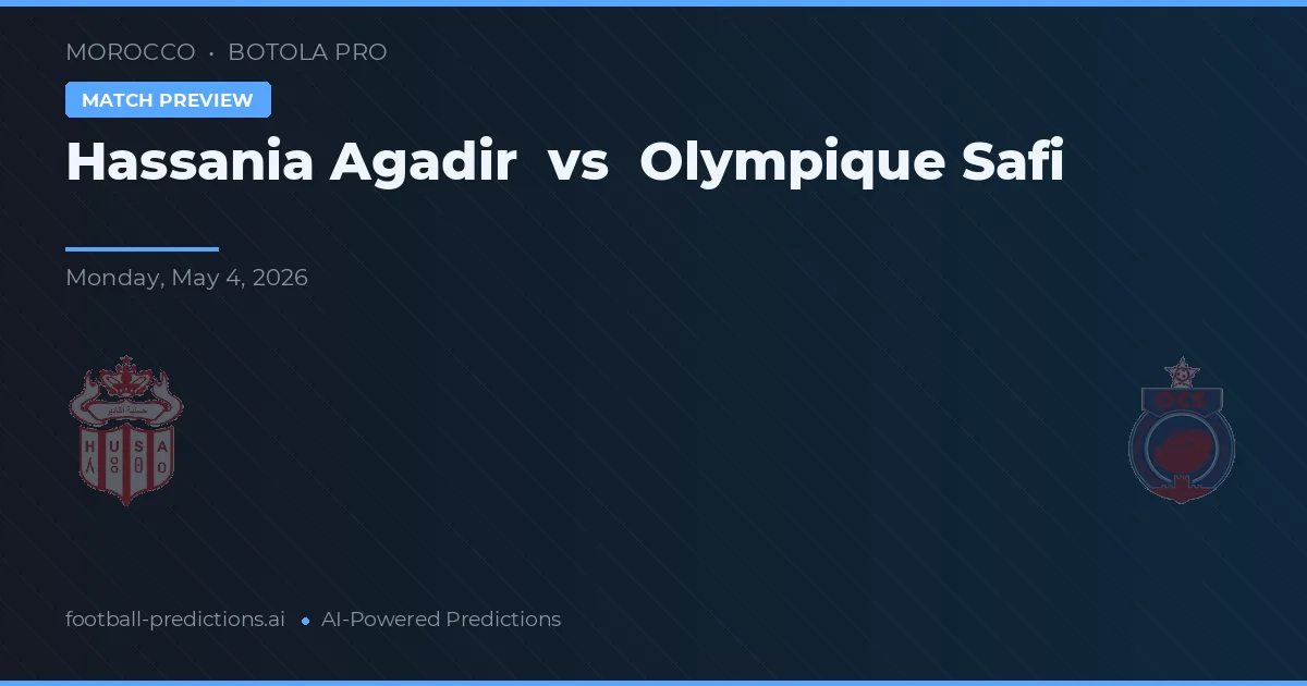 Hassania Agadir vs Olympique Safi — pronostic și avancronică meci