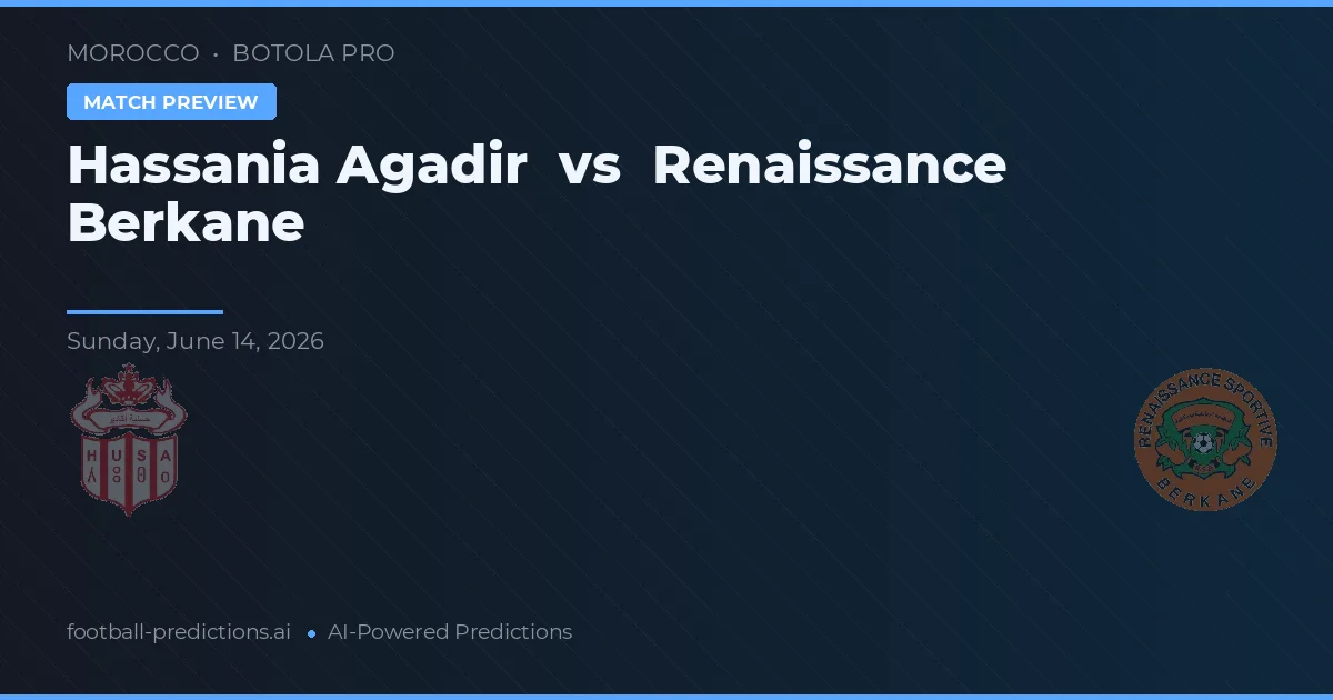 Hassania Agadir vs Renașterea Berkane — pronostic și avancronică meci