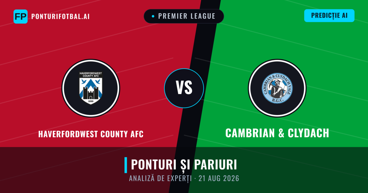 Haverfordwest County AFC vs Cambrian & Clydach — pronostic și avancronică meci