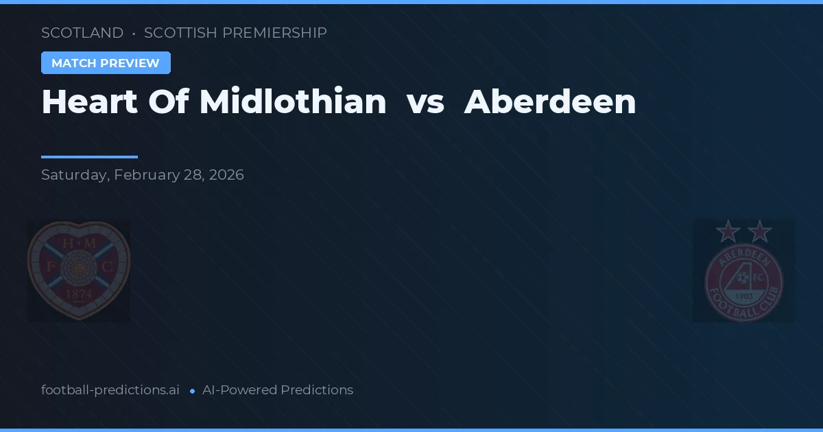 Heart of Midlothian vs Aberdeen — pronostic și avancronică meci